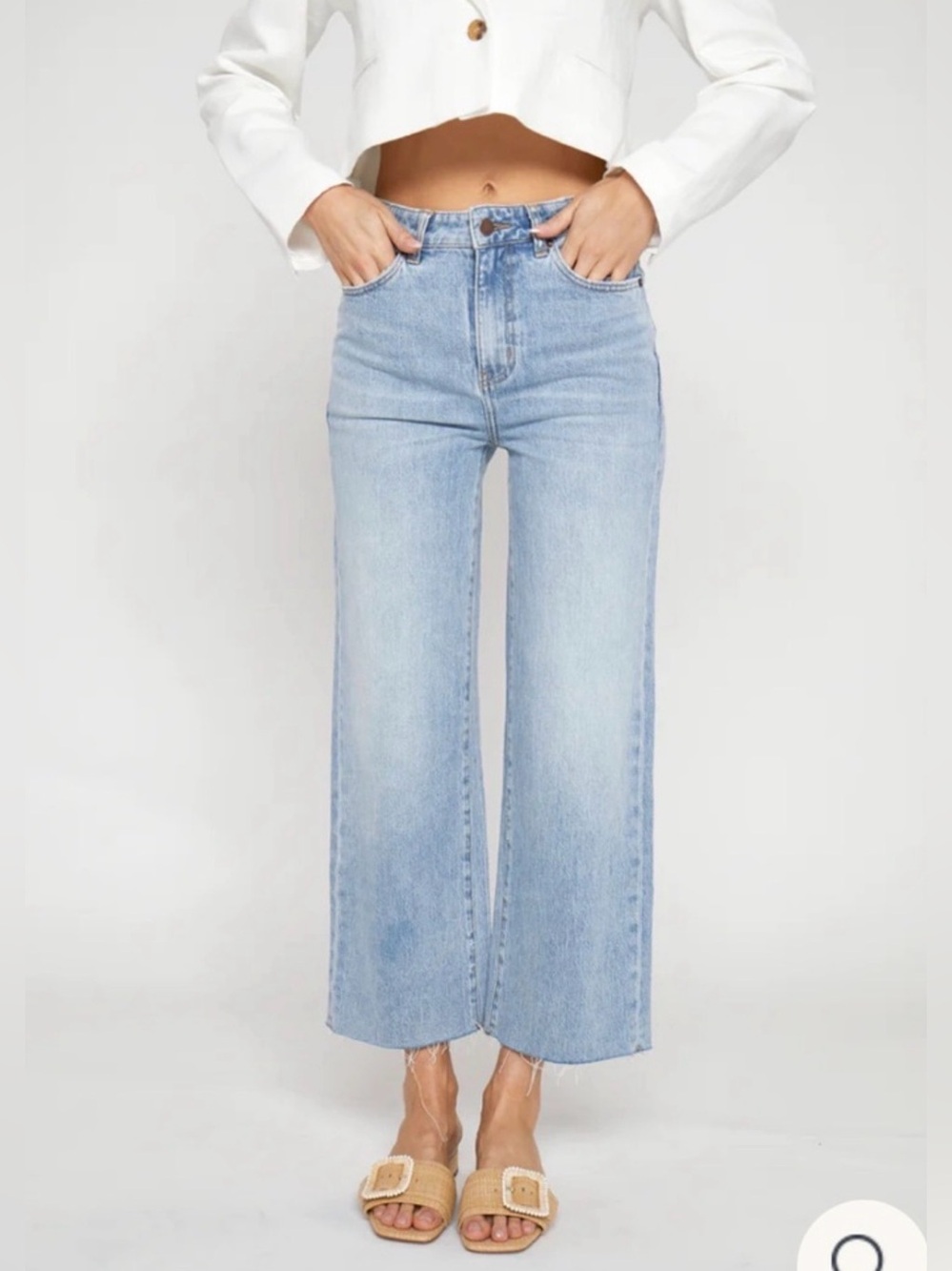 OLIVER LOGAN Aberdeen High Rise Wide Leg Raw Ankle Size 26 New with tags $98